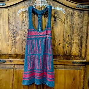 Texas tech gray tank top with cinched back